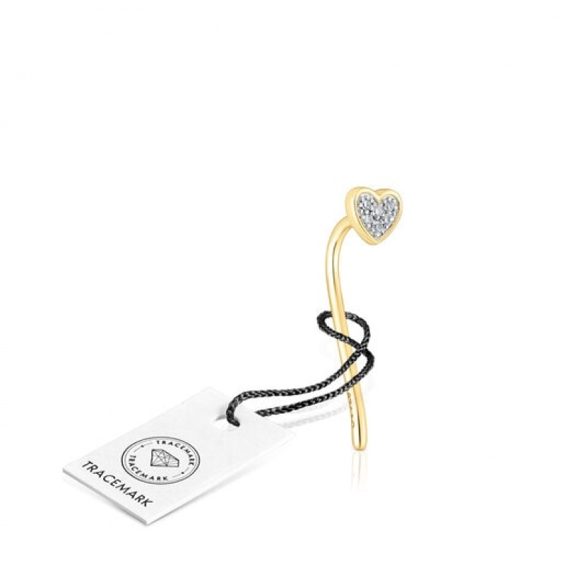 Tous San Valentín 1/2 With Diamonds Heart Motif Ohrringe Gold | Österreich-GDOLHR720