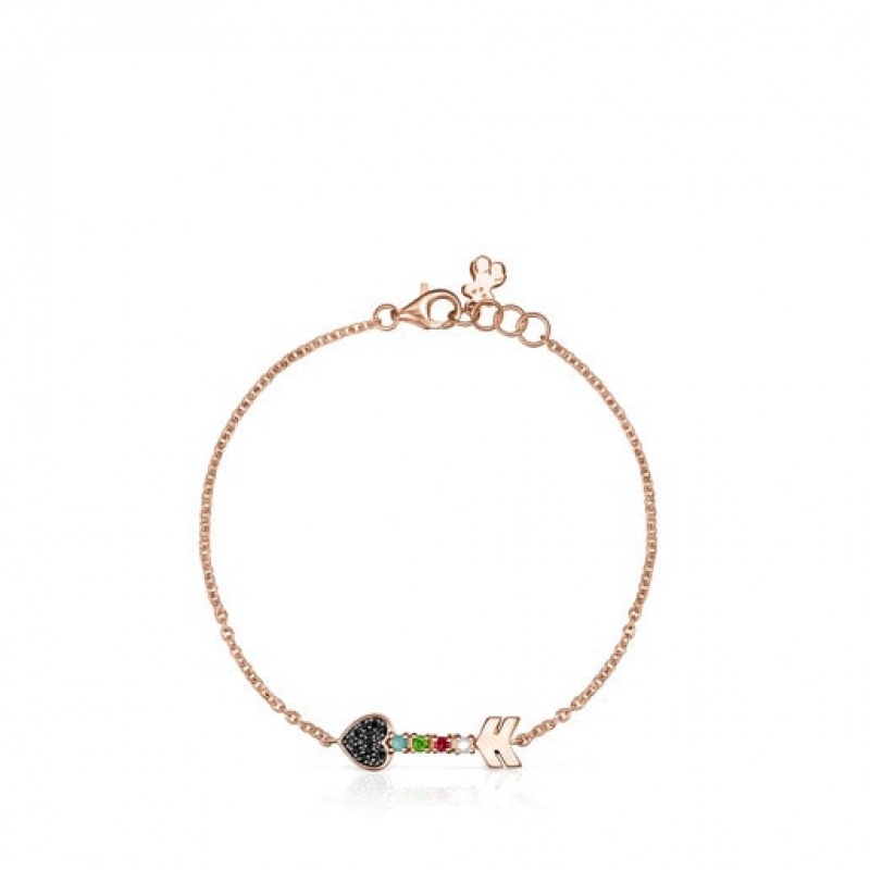 Tous San Valentín Arrow With Gemstones Armband Rosa Gold | Österreich-OVALYF168