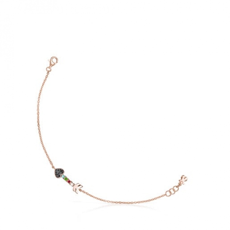 Tous San Valentín Arrow With Gemstones Armband Rosa Gold | Österreich-OVALYF168