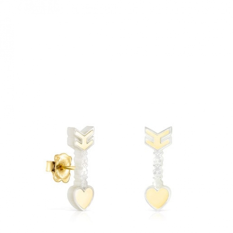 Tous San Valentín Arrow With Mother-of-pearl Ohrringe Gold | Österreich-CYHPJU591