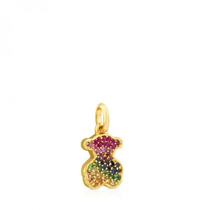 Tous Sapphire Bear Motif Icon Gems Anhänger Gold | Österreich-MUIYWJ290