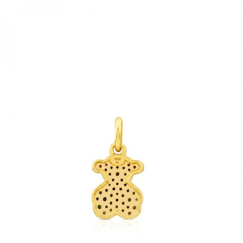 Tous Sapphire Bear Motif Icon Gems Anhänger Gold | Österreich-MUIYWJ290