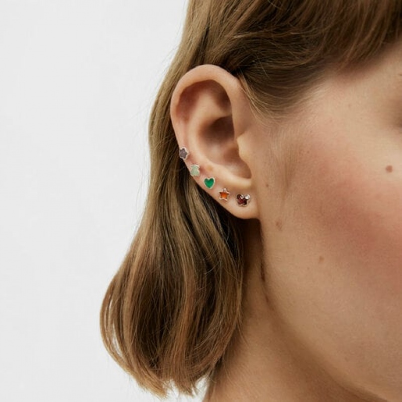 Tous Set Of Loose Bold Motif With Gemstones Ohrringe Silber | Österreich-KCRPTB812