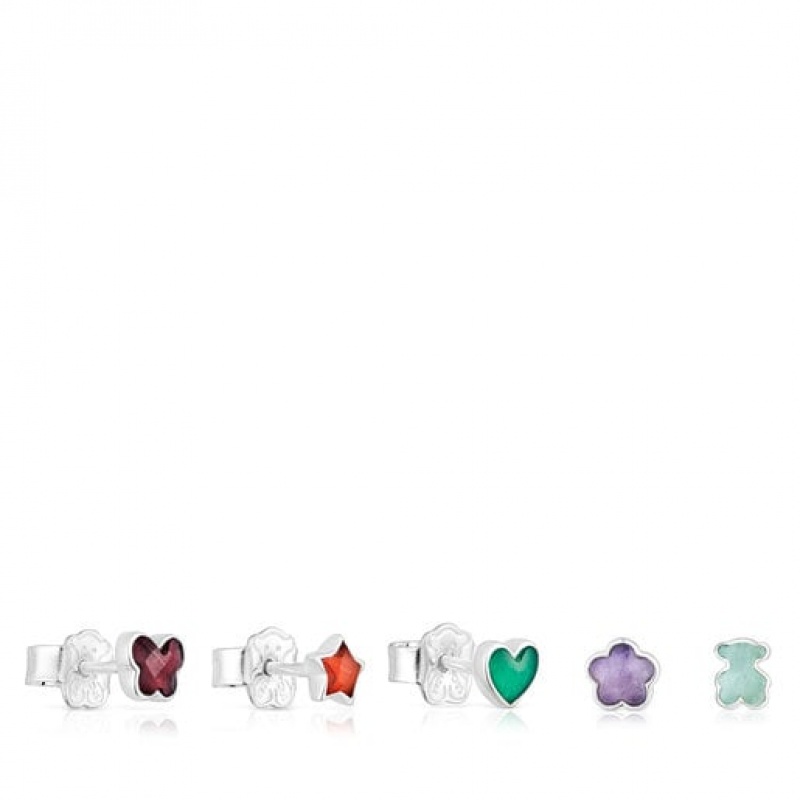 Tous Set Of Loose Bold Motif With Gemstones Ohrringe Silber | Österreich-KCRPTB812