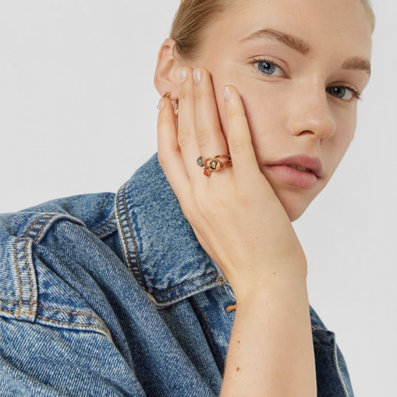 Tous Set Of Three Plumps With Gemstones Ring Gold | Österreich-XOYTZR395