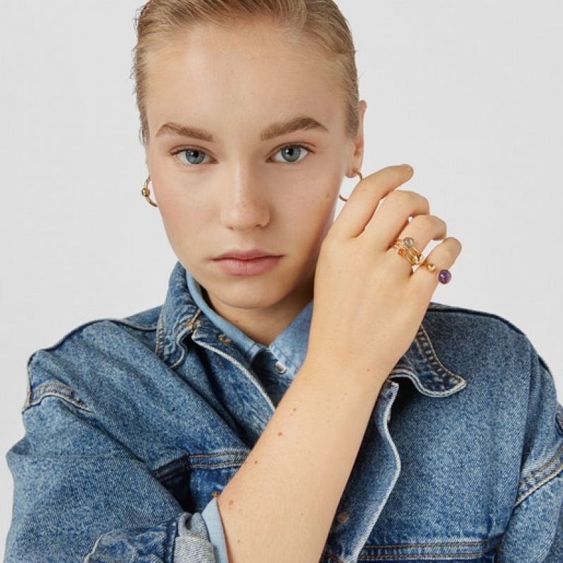 Tous Set Of Three Plumps With Gemstones Ring Gold | Österreich-XOYTZR395