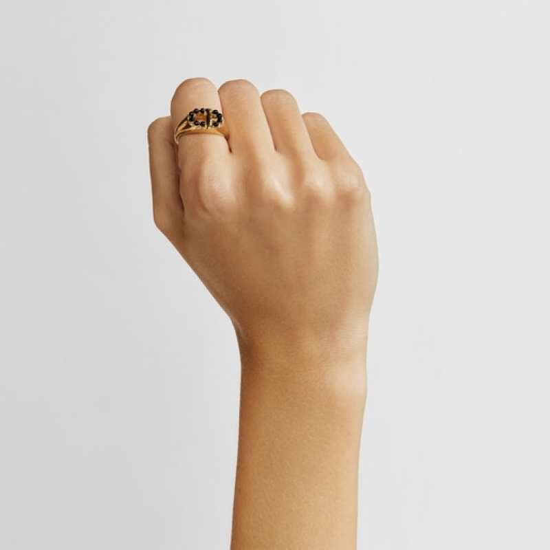 Tous Signet With Onyx Manifesto Ring Gold | Österreich-YUCDZF263