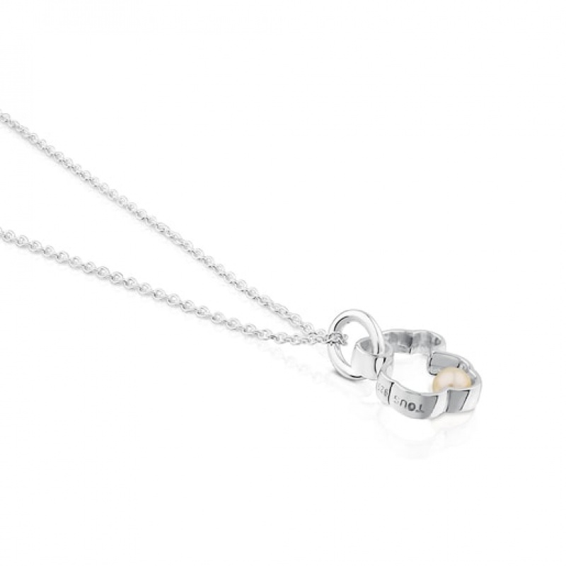 Tous Silueta With Pearl Halskette Silber | Österreich-JRHOZK438