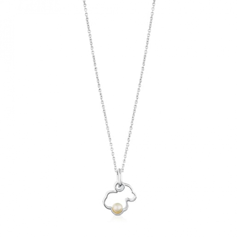 Tous Silueta With Pearl Halskette Silber | Österreich-JRHOZK438