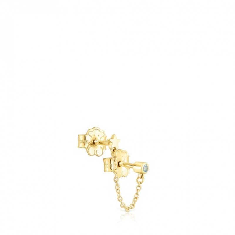 Tous Single Double-piercing With Star Motif Topaz Cool Joy Ohrringe Gold | Österreich-PGFNOD476