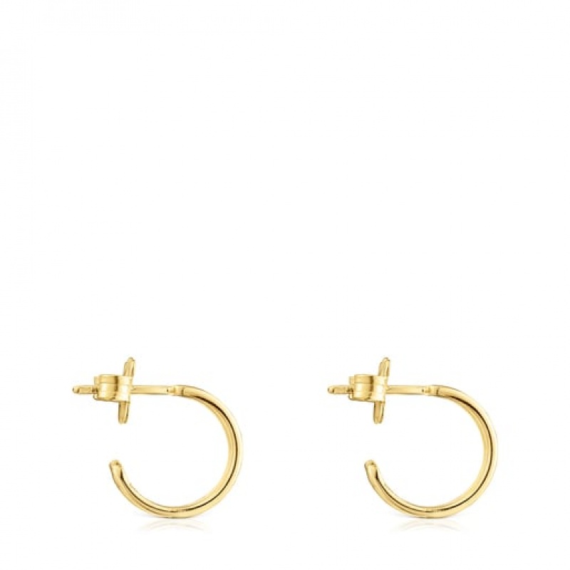 Tous Small Bear Row Hoop With Silhouette Ohrringe Gold | Österreich-XZARFO926