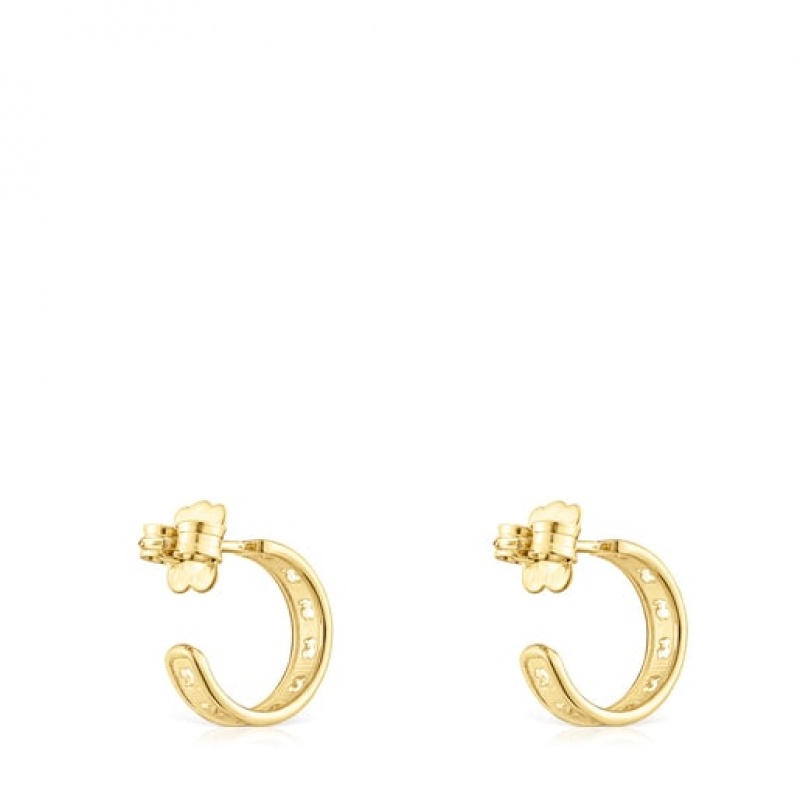Tous Small Bear Row Hoop With Silhouette Ohrringe Gold | Österreich-XZARFO926