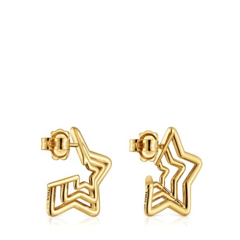 Tous Small Bickie Triple Star Ohrringe Gold | Österreich-DCVBZO897