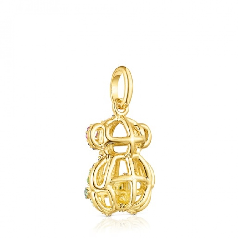 Tous Small Costura With Gemstones Anhänger Gold | Österreich-JFZWEC356