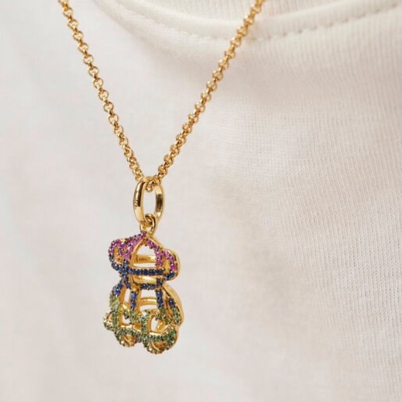 Tous Small Costura With Gemstones Anhänger Gold | Österreich-JFZWEC356