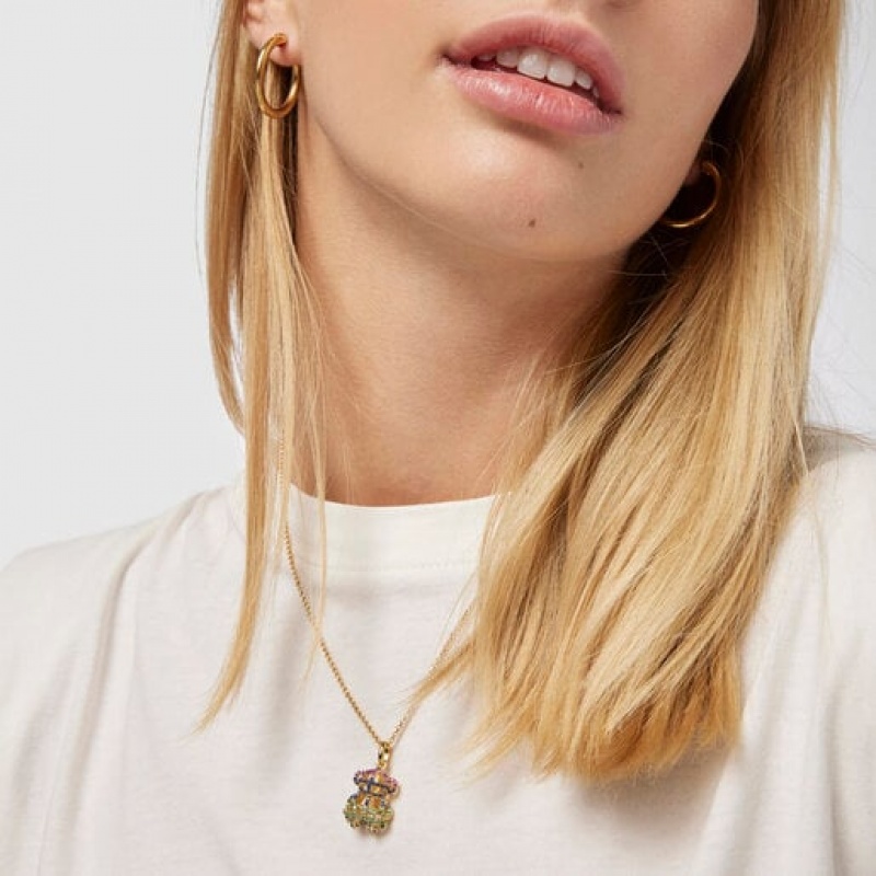 Tous Small Costura With Gemstones Anhänger Gold | Österreich-JFZWEC356