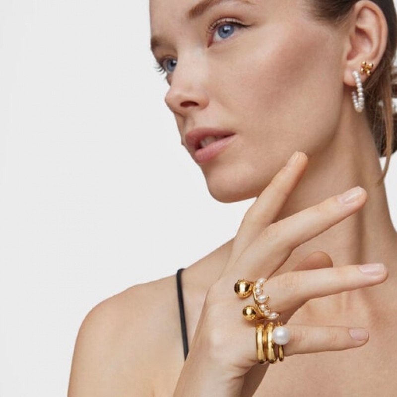 Tous Small Cultured Pearls Sugar Party Ring Gold Weiß | Österreich-KGDEHM568