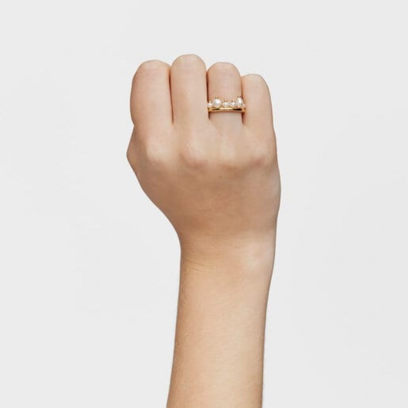 Tous Small Cultured Pearls Sugar Party Ring Gold Weiß | Österreich-KGDEHM568