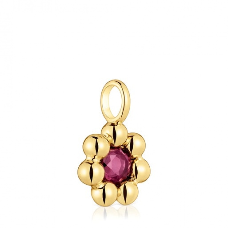Tous Small Flower With Rhodolite Sugar Party Anhänger Gold | Österreich-LVXEWK250