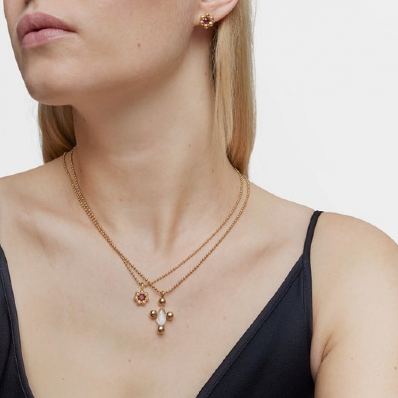 Tous Small Flower With Rhodolite Sugar Party Anhänger Gold | Österreich-LVXEWK250