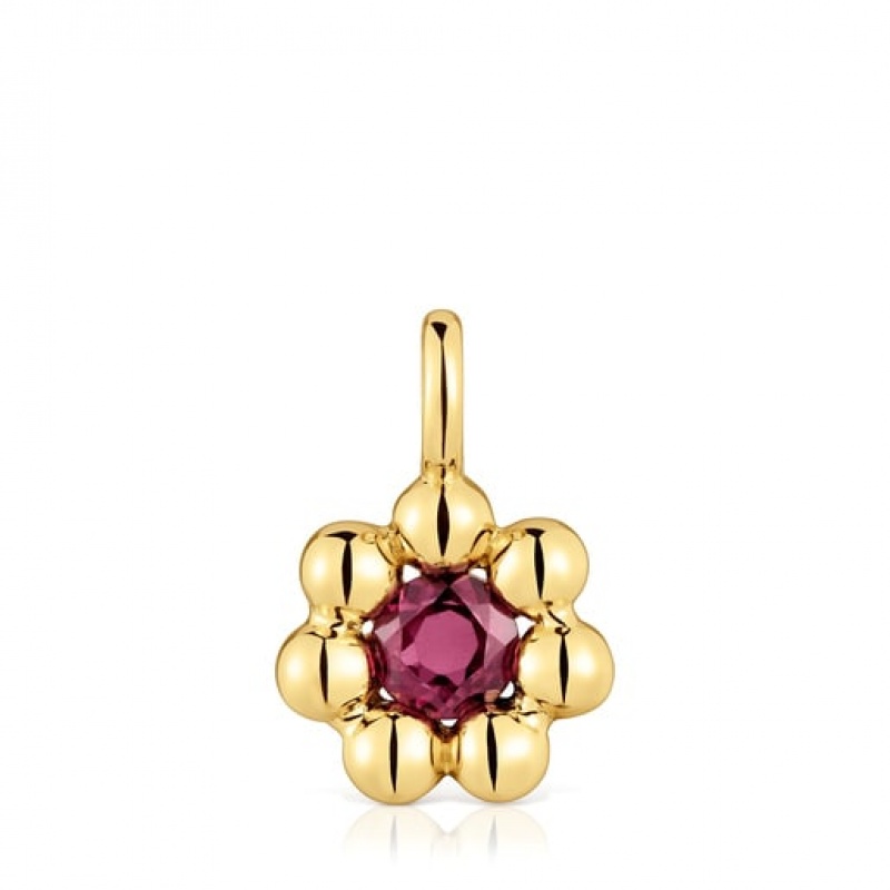 Tous Small Flower With Rhodolite Sugar Party Anhänger Gold | Österreich-LVXEWK250