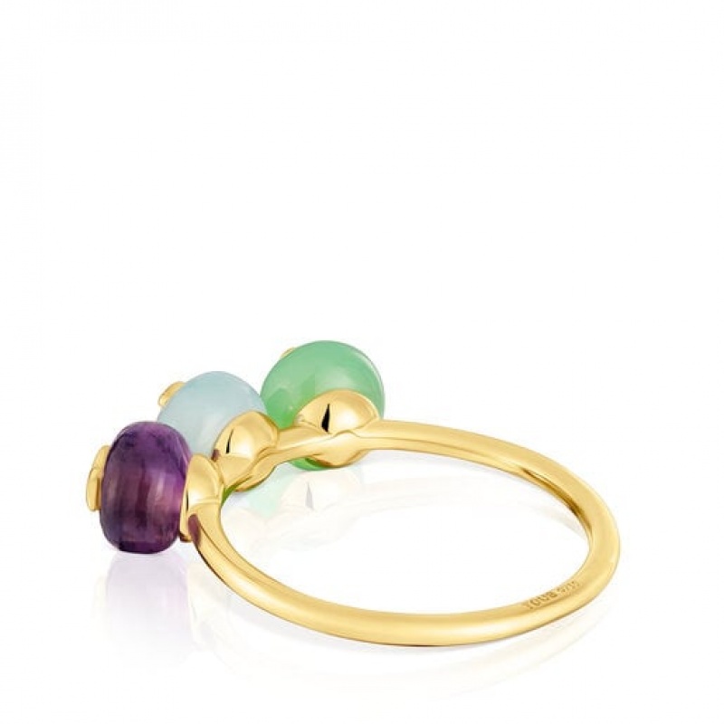 Tous Small Gemstones Balloon Ring Gold | Österreich-OLRHBE539
