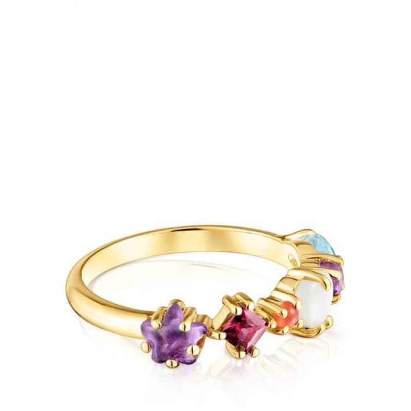 Tous Small Gemstones Motifs Sugar Party Ring Gold | Österreich-PDZSVI463