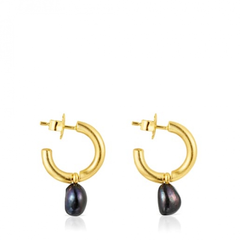 Tous Small Hav Hoop With Gray Pearl Ohrringe Gold | Österreich-PXARZG137