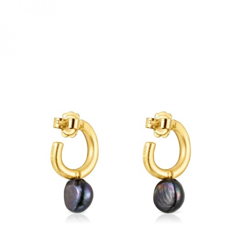 Tous Small Hav Hoop With Gray Pearl Ohrringe Gold | Österreich-PXARZG137