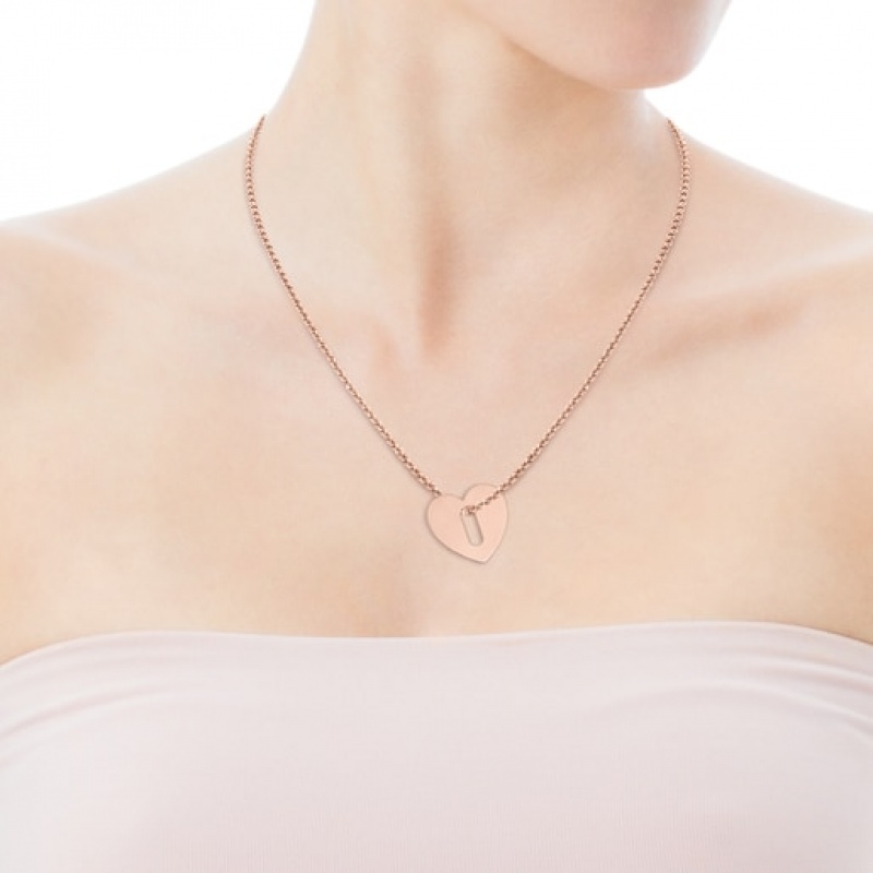 Tous Small Hold Metal Heart Anhänger Rosa Gold | Österreich-UJWRFI950