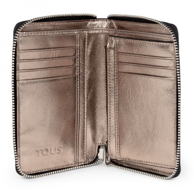 Tous Small Leder New Leissa Geldbörse Schwarz | Österreich-BJVLFX129