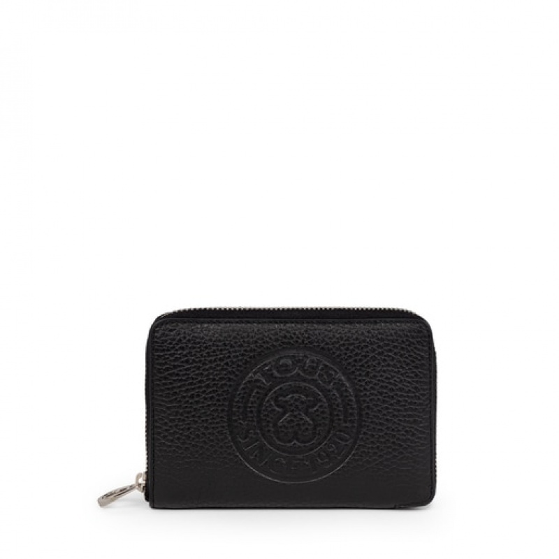 Tous Small Leder New Leissa Geldbörse Schwarz | Österreich-BJVLFX129