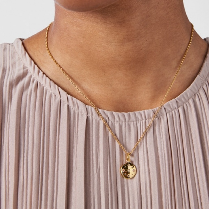 Tous Small Magic Nature Disc With Gemstones Anhänger Gold | Österreich-KTYDLB437