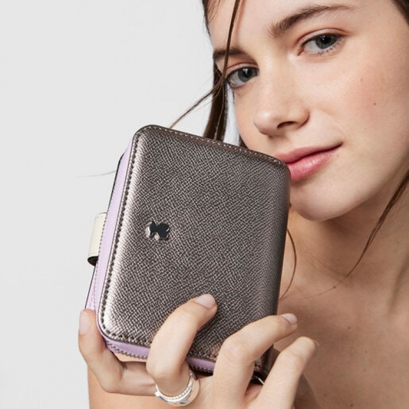 Tous Small New Dubai Saffiano Geldbörse Silber | Österreich-LWIRFG860