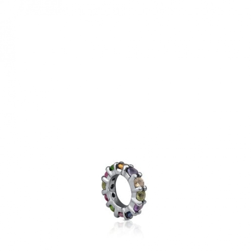 Tous Small Shield With Gemstones Anhänger Silber | Österreich-XYGVNU425