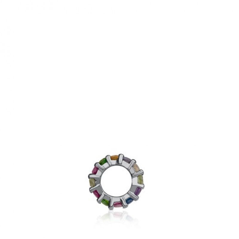 Tous Small Shield With Gemstones Anhänger Silber | Österreich-XYGVNU425
