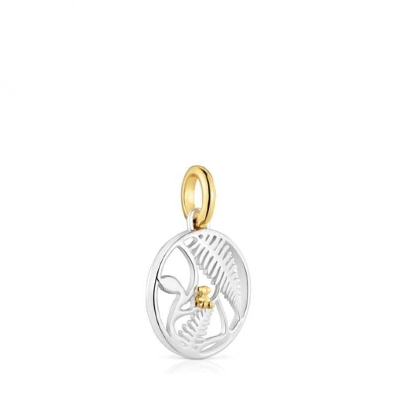 Tous Small Yunque Two-tone Openwork Anhänger Gold Silber | Österreich-FTQBCY639