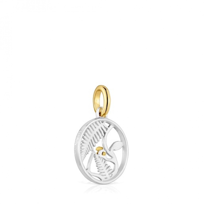 Tous Small Yunque Two-tone Openwork Anhänger Gold Silber | Österreich-FTQBCY639