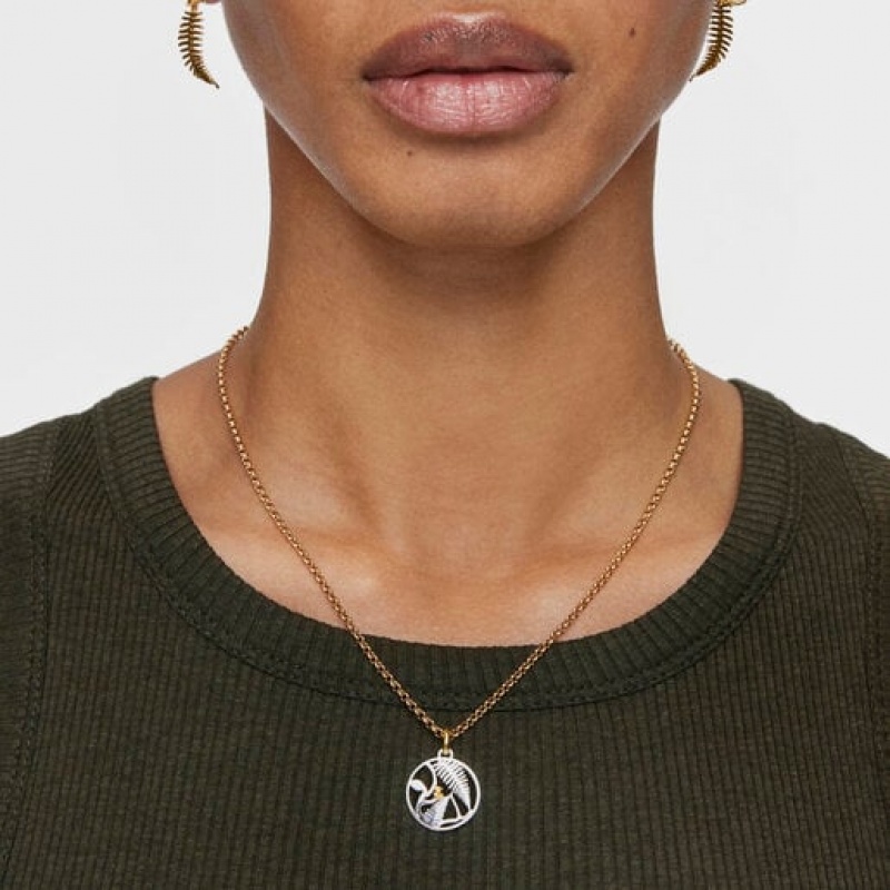 Tous Small Yunque Two-tone Openwork Anhänger Gold Silber | Österreich-FTQBCY639