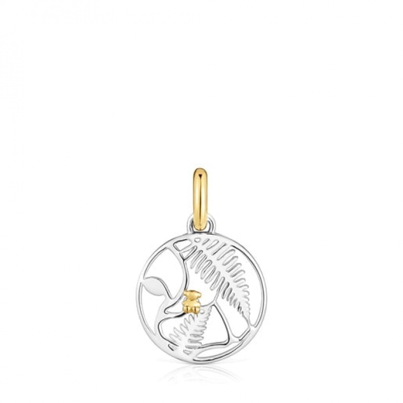 Tous Small Yunque Two-tone Openwork Anhänger Gold Silber | Österreich-FTQBCY639