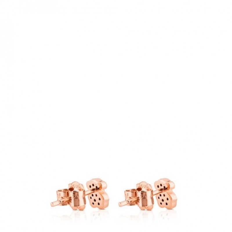 Tous Spinel Bear Motif Motif Ohrringe Rosa Gold | Österreich-JRUHOG473