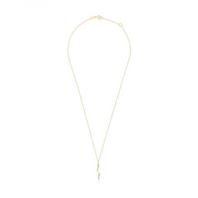 Tous St Tropez Gemstone Spiral Halskette Gold | Österreich-DMRHZE247