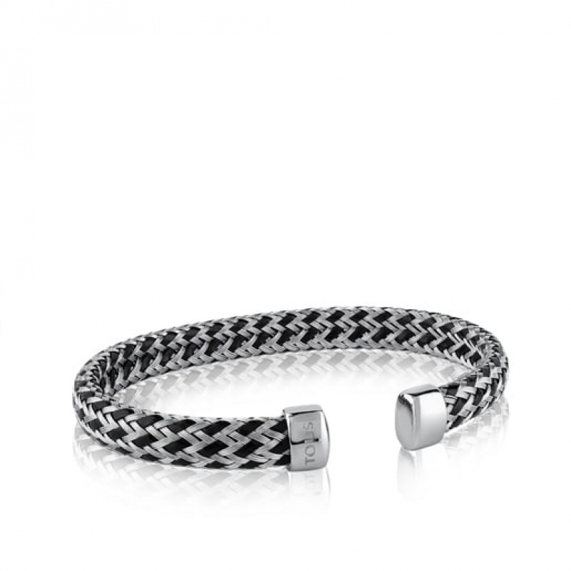 Tous Steel 195cm Man Armband Silber Schwarz | Österreich-WPMUQA972