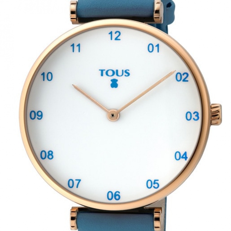 Tous Steel Camille With Leder Riemen Uhren Blau | Österreich-QEJSHK894