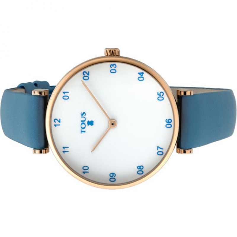 Tous Steel Camille With Leder Riemen Uhren Blau | Österreich-QEJSHK894
