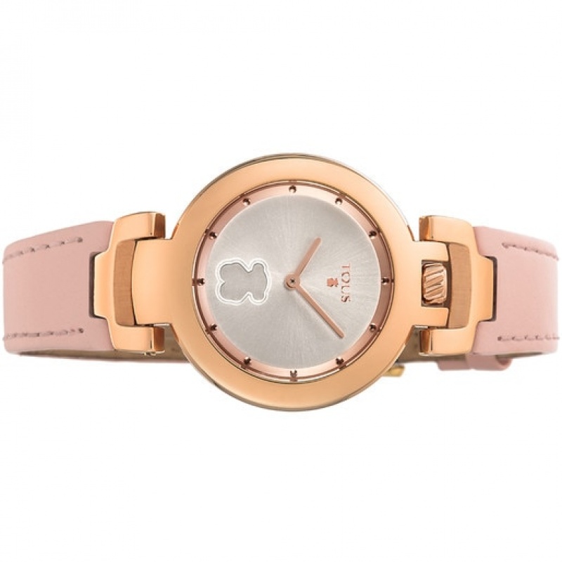 Tous Steel Crown With Nude Leder Riemen Uhren Rosa Gold | Österreich-NOEHUS652