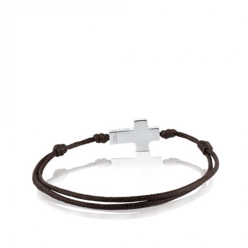 Tous Steel Cruz Armband Schwarz Silber | Österreich-WLJKIG128