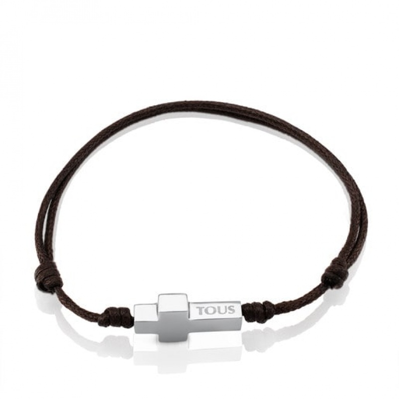 Tous Steel Cruz Armband Schwarz Silber | Österreich-WLJKIG128