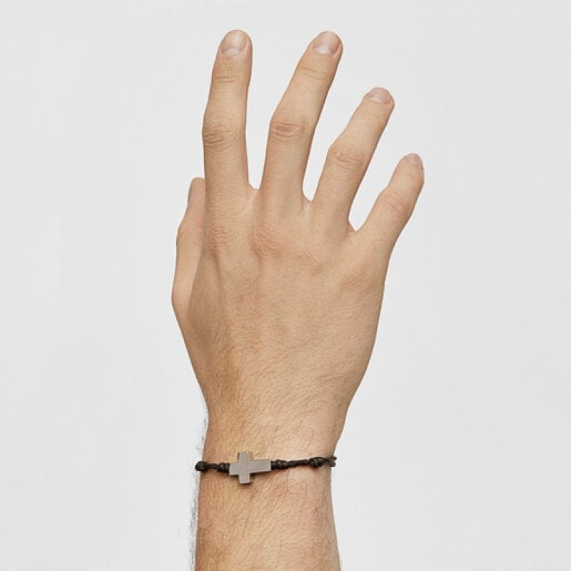 Tous Steel Cruz Armband Schwarz Silber | Österreich-WLJKIG128