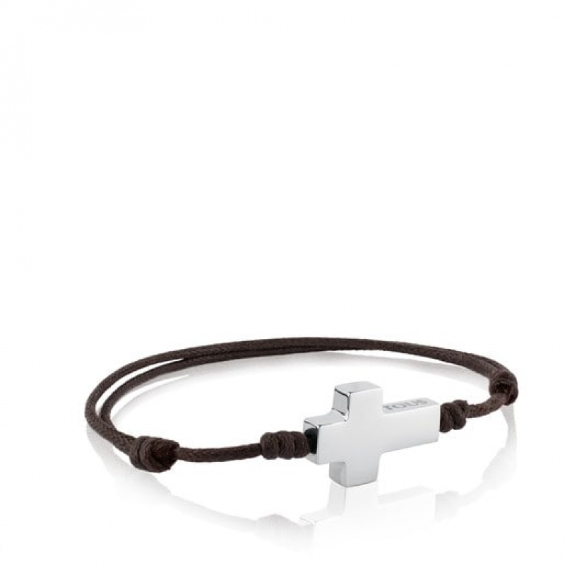 Tous Steel Cruz Armband Schwarz Silber | Österreich-WLJKIG128
